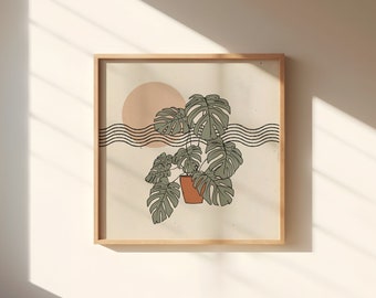 Bend  || Art Print || Vintage Inspired Art || Inspirational Art || Boho Art Print || Monstera Plant