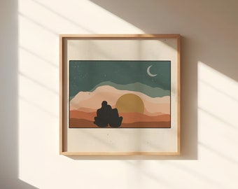 Watch Sunsets || Art Print || Vintage Inspired Art || Inspirational Art || Boho Art Print || Couple Gift || Paper Anniversary