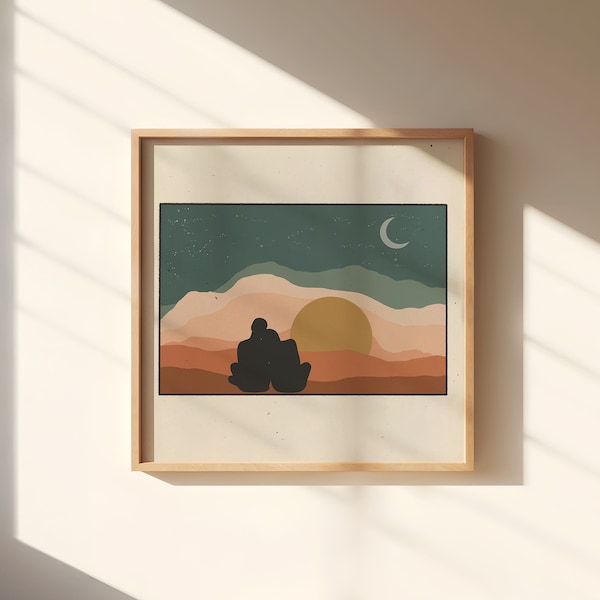 Guarda i tramonti // Stampa artistica // Arte ispirata al vintage // Arte ispiratrice // Stampa artistica Boho // Regalo di coppia // Anniversario di carta