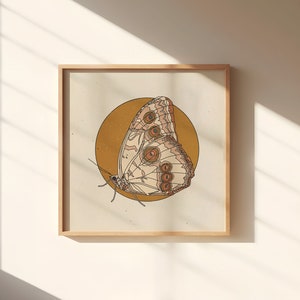 Drawn To Your Light  || Art Print || Vintage Inspired Art || Inspirational Art || Boho Art Print || Moth Print
