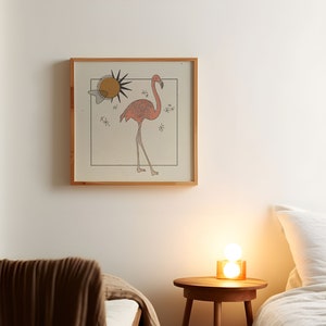 Atomic Flamingo  || Art Print || Vintage Inspired Art || Inspirational Art || Boho Art Print || Mid Century Modern Palm Springs Sun
