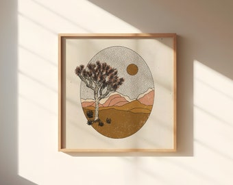 Joshua Tree || Art Print || Vintage Inspired Art || Inspirational Art || Boho Art Print