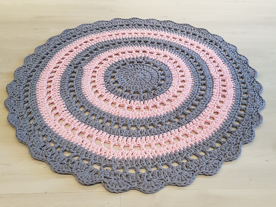 Baby floor mat crochet Crochet rug round Girl bedroom rug Etsy
