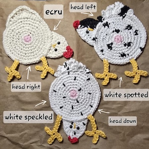 Chicken Butt Coasters, Animal Butt Coasters, Drink Coaster, Farm Animal, Crochet, Whimsical, Cute, Farm life, Gift, Hen, Rooster