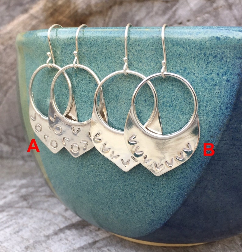 Hoop Earrings Sterling Silver Boho Circle Dangle Earrings