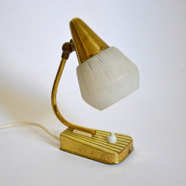 Mid Century Nachttischlampe Wandlampe 1950er Stilnovo Stil Messing Pastell Tischleuchte Vintage Interior Rockabilly Nachttischleuchte 50er