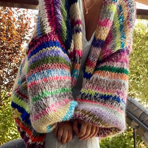 FLORENCE Oversized Rainbow Cardigan, Oversized Jumper, Colorful Sweater, Colorful Cardigan, Chunky Cardigan, Multicolor Jumper,Chunky Jumper image 5