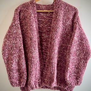 SELMA Cardigan, Hand Knit Jumper, Hand Knit Cardigan with Balloon Sleeves, Ready to Ship