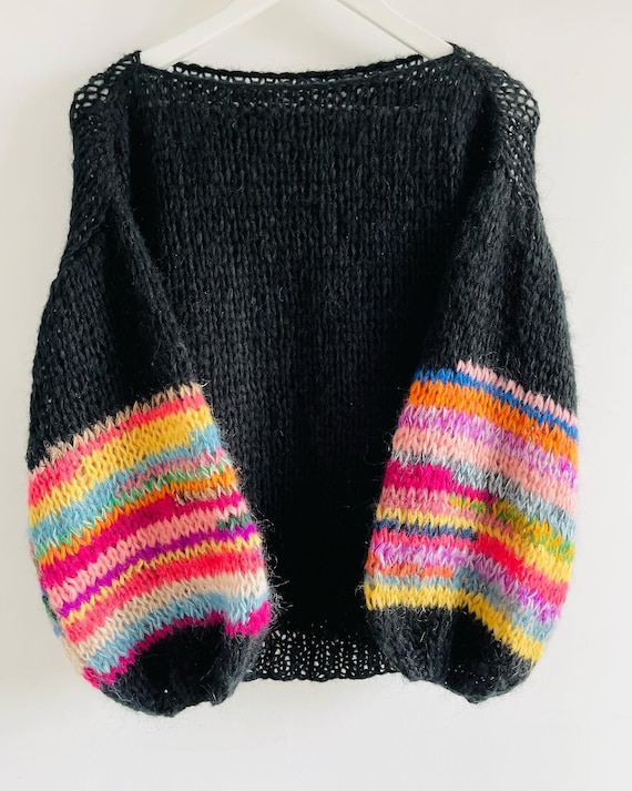 Bright Silk Rainbow Pattern Sweater Bright Silk Rainbow Pattern Sweater
