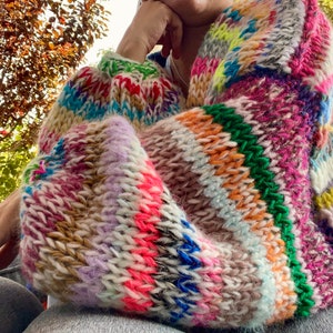 FLORENCE Oversized Rainbow Cardigan, Oversized Jumper, Colorful Sweater, Colorful Cardigan, Chunky Cardigan, Multicolor Jumper,Chunky Jumper image 10