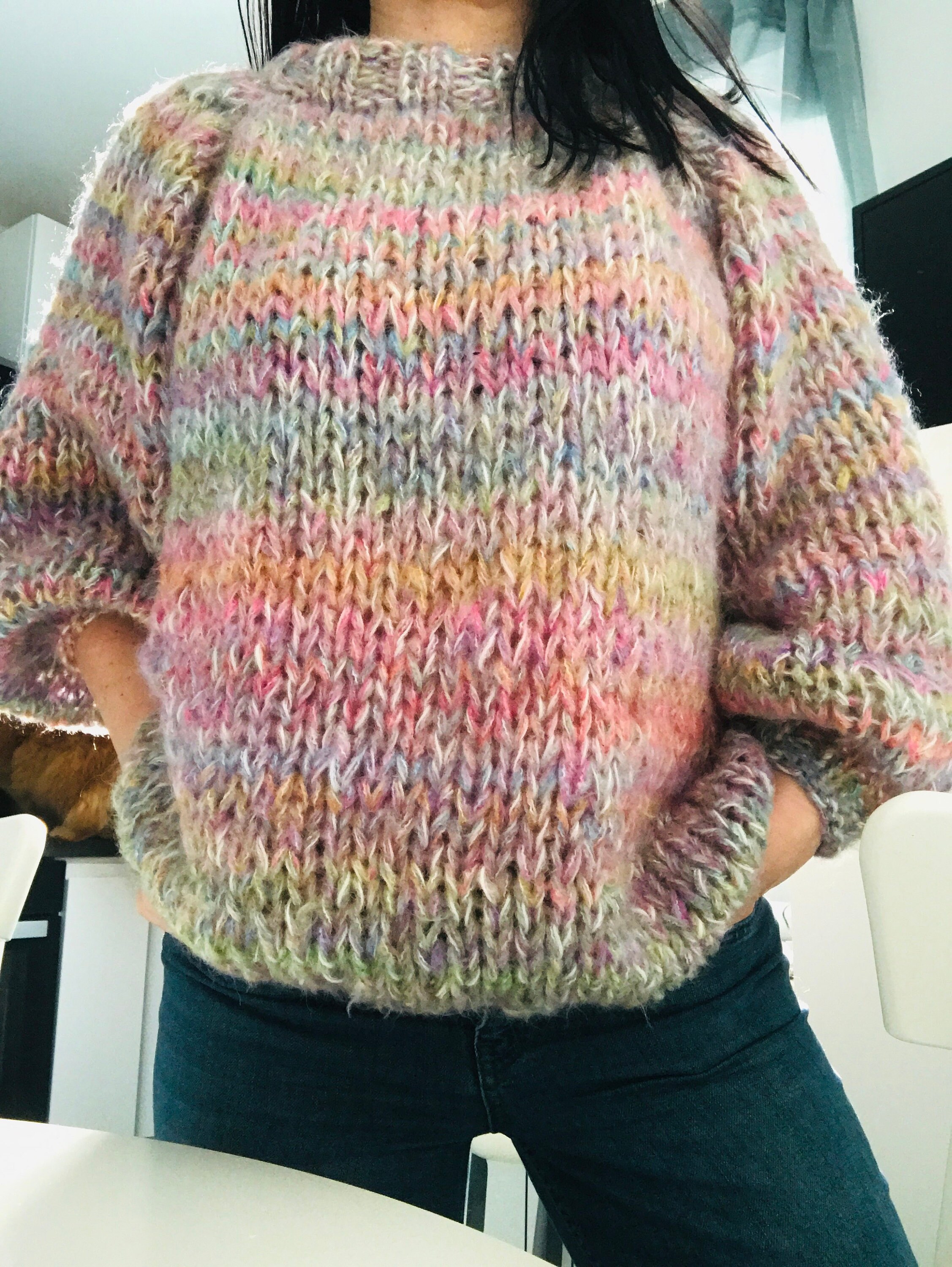 chunky rainbow sweater