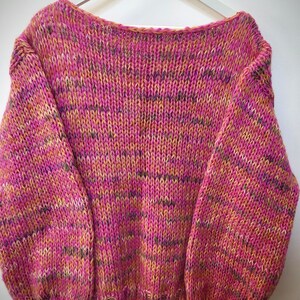 DAISY weicher Pullover, handgestrickter Pullover, rosa Pullover, weiches Rosa, Alpaka Pullover, sofort versandfertig Bild 4