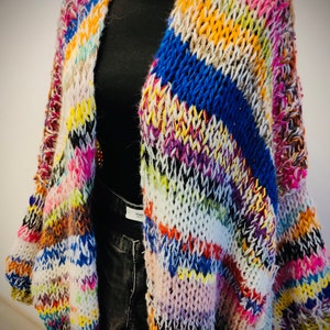 FLORENCE Oversized Rainbow Cardigan, Oversized Jumper, Colorful Sweater, Colorful Cardigan, Chunky Cardigan, Multicolor Jumper,Chunky Jumper image 3