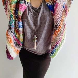 FLORENCE Oversized Rainbow Cardigan, Oversized Jumper, Colorful Sweater, Colorful Cardigan, Chunky Cardigan, Multicolor Jumper,Chunky Jumper image 2