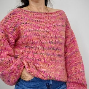 DAISY weicher Pullover, handgestrickter Pullover, rosa Pullover, weiches Rosa, Alpaka Pullover, sofort versandfertig Bild 1