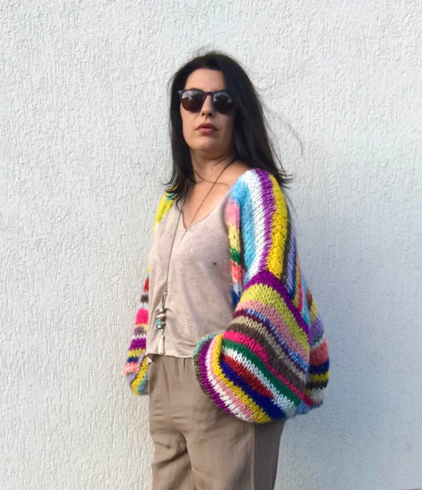 Multicolor Cardigan - Etsy