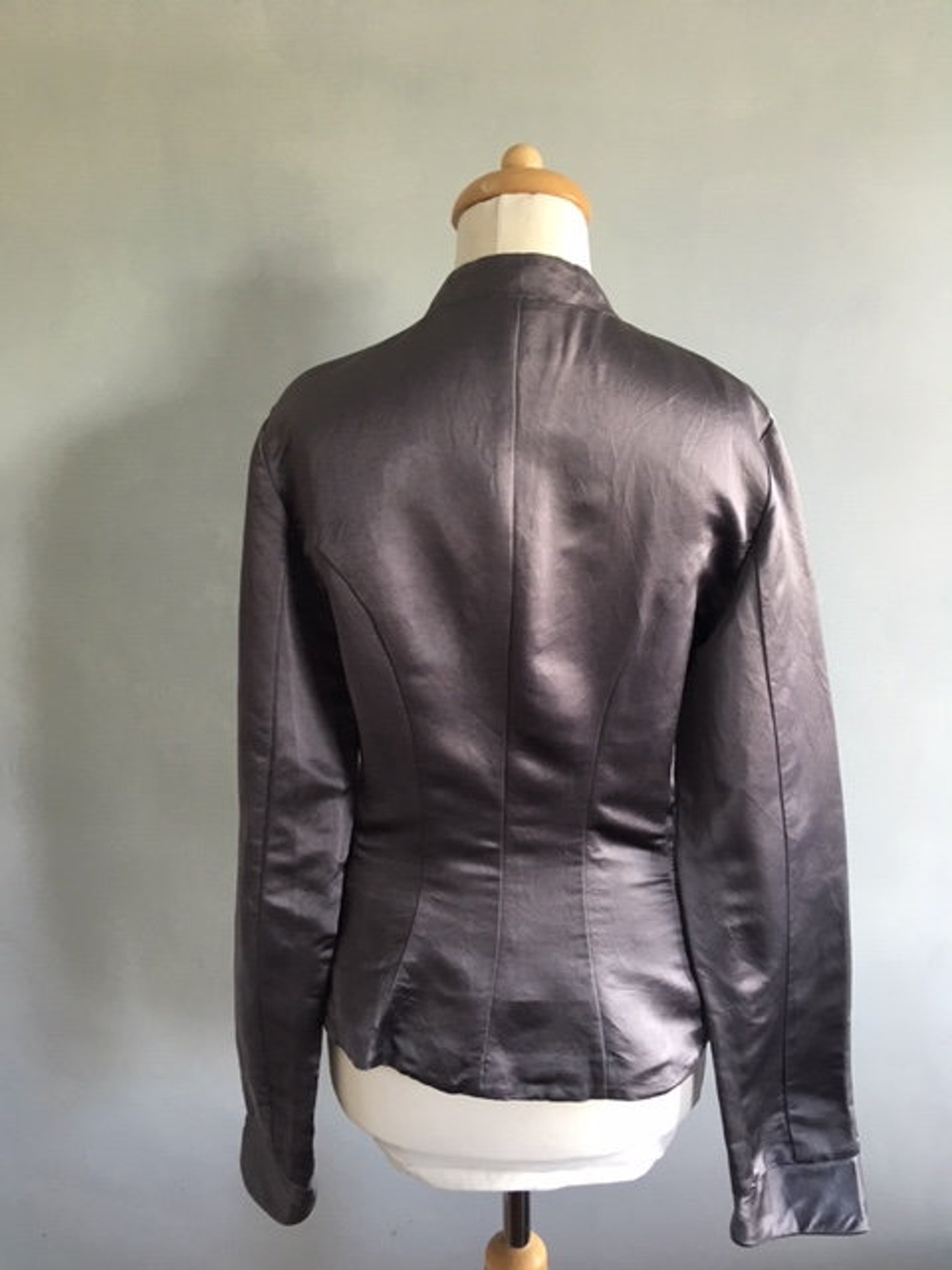 Beautiful Oriental Style Metallic Grey Silk Jacket by Kew. Etsy