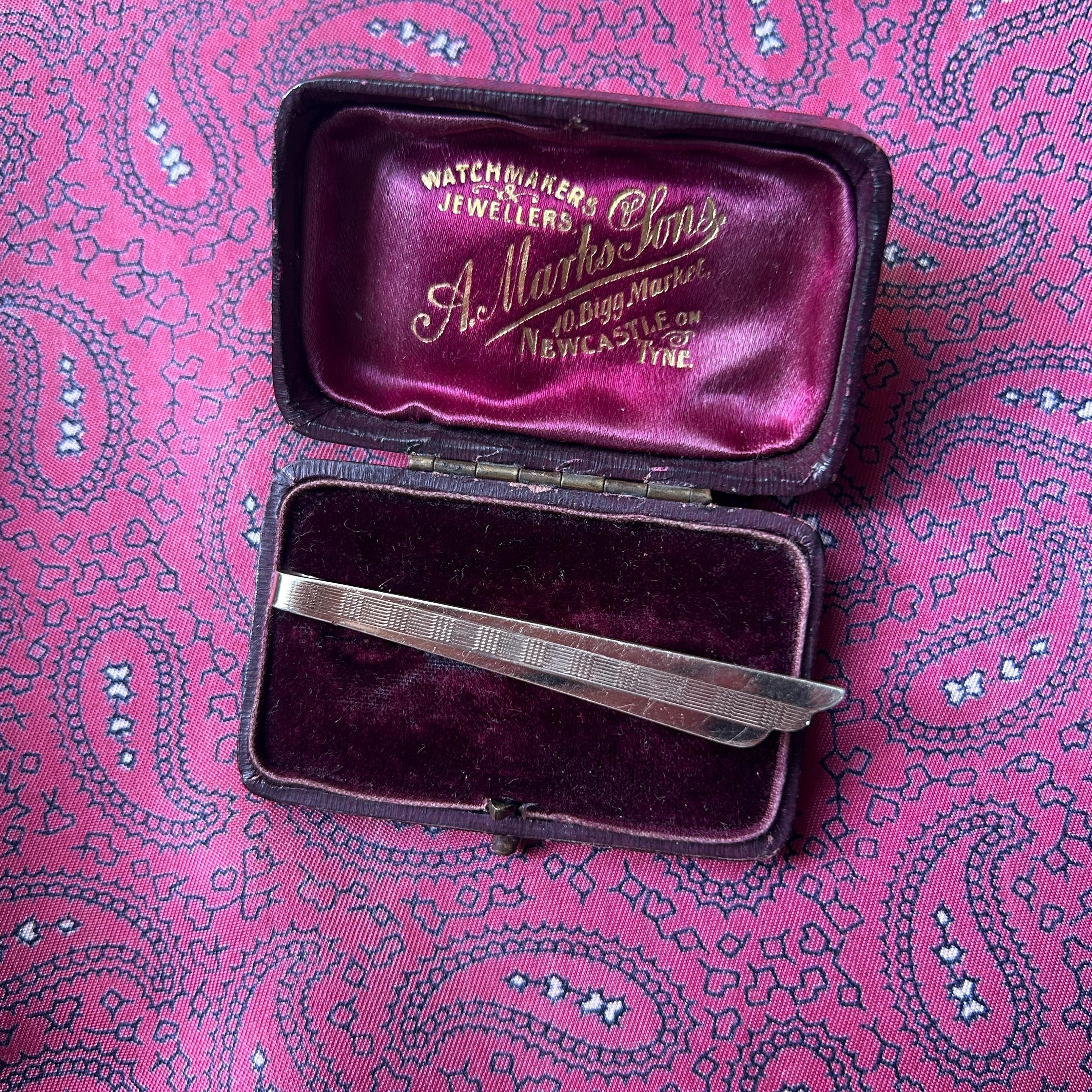 1920s Tie Clip - Etsy Elegant Silver and Purple Tie Clip vintage Victorian 1920s display picture 1