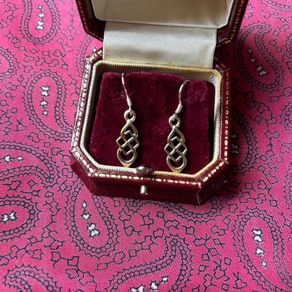 Lovely little pair of vintage silver gilt earring… - image 1