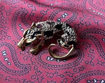 Broche Vintage Léopard Doré - Neuf Ancien Stock (sans Emballage), En Métal Doré