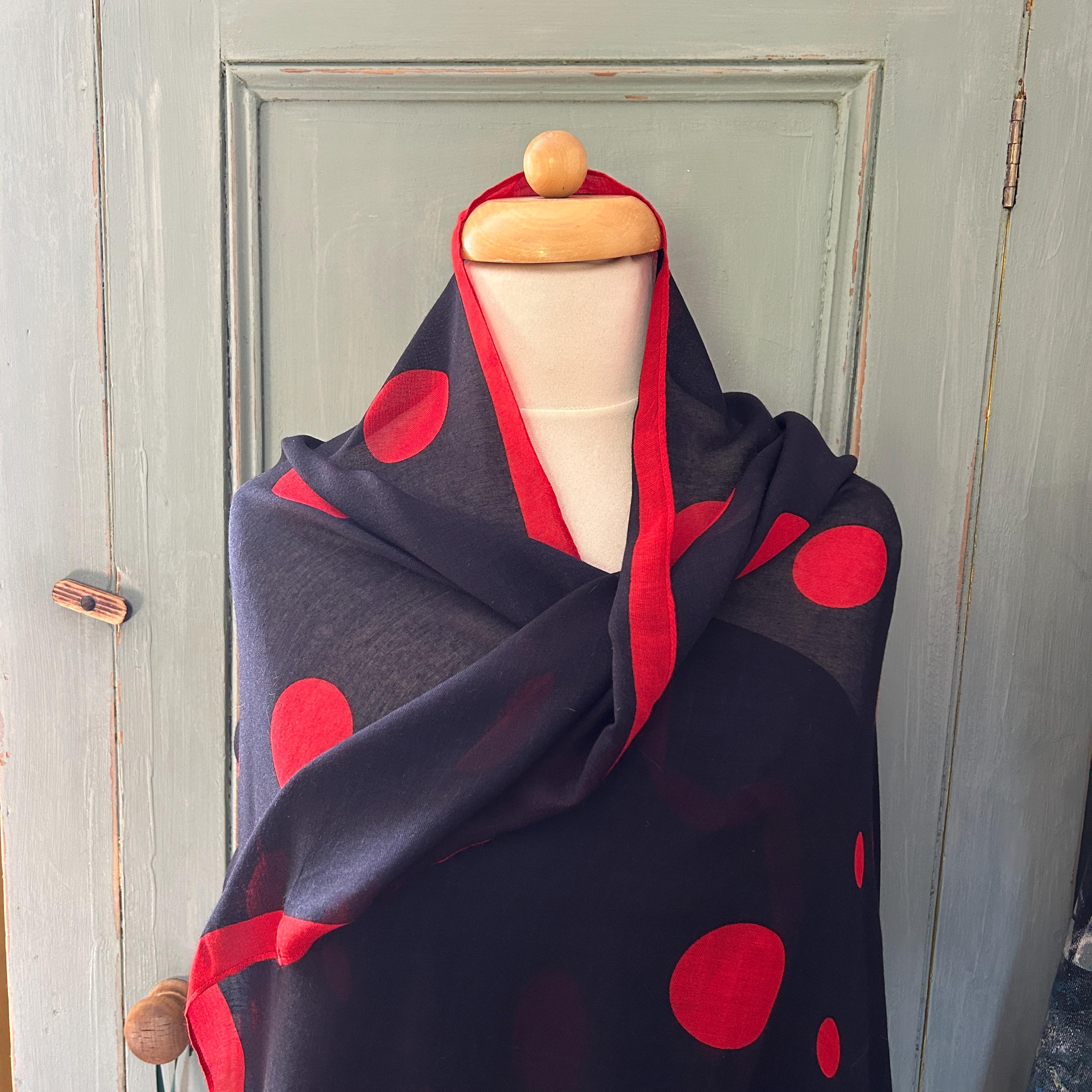 Beautiful Large Polka Dot Scarf by Hobbs