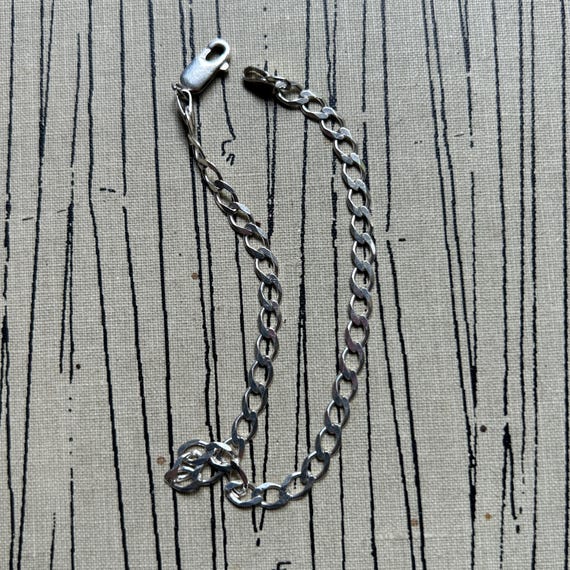 Vintage Sterling Silver Curb Chain Bracelet. 3.25g. - Etsy Israel