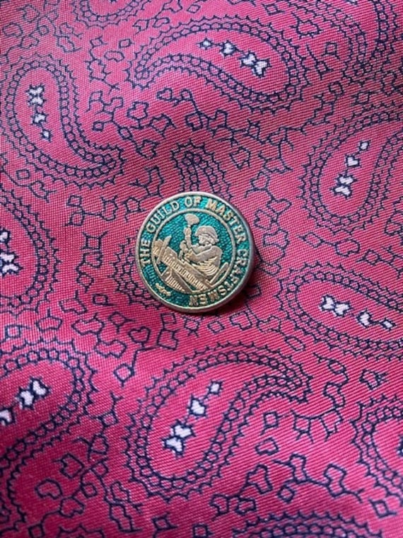 Vintage gold tone and enamel Guild of Master Craft