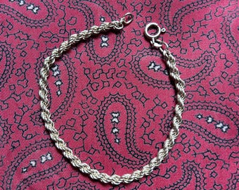 Vintage Sterling Silver Rope Chain Bracelet. 4.00g. - Etsy Israel