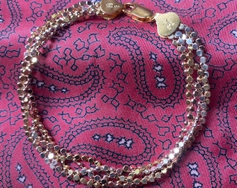 Vintage silver gilt braided bracelet by Milor.