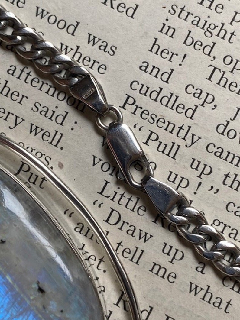 Stunning vintage sterling silver and moonstone cabochon statement pendant.