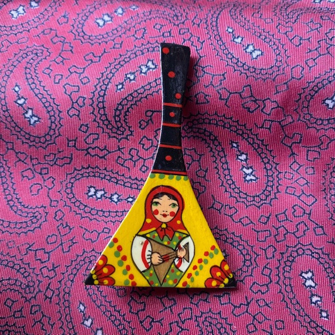 Grosse broche fleur, en bois, peinture acrylique dorée à paillettes