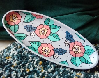 Floral patterned trinket tray