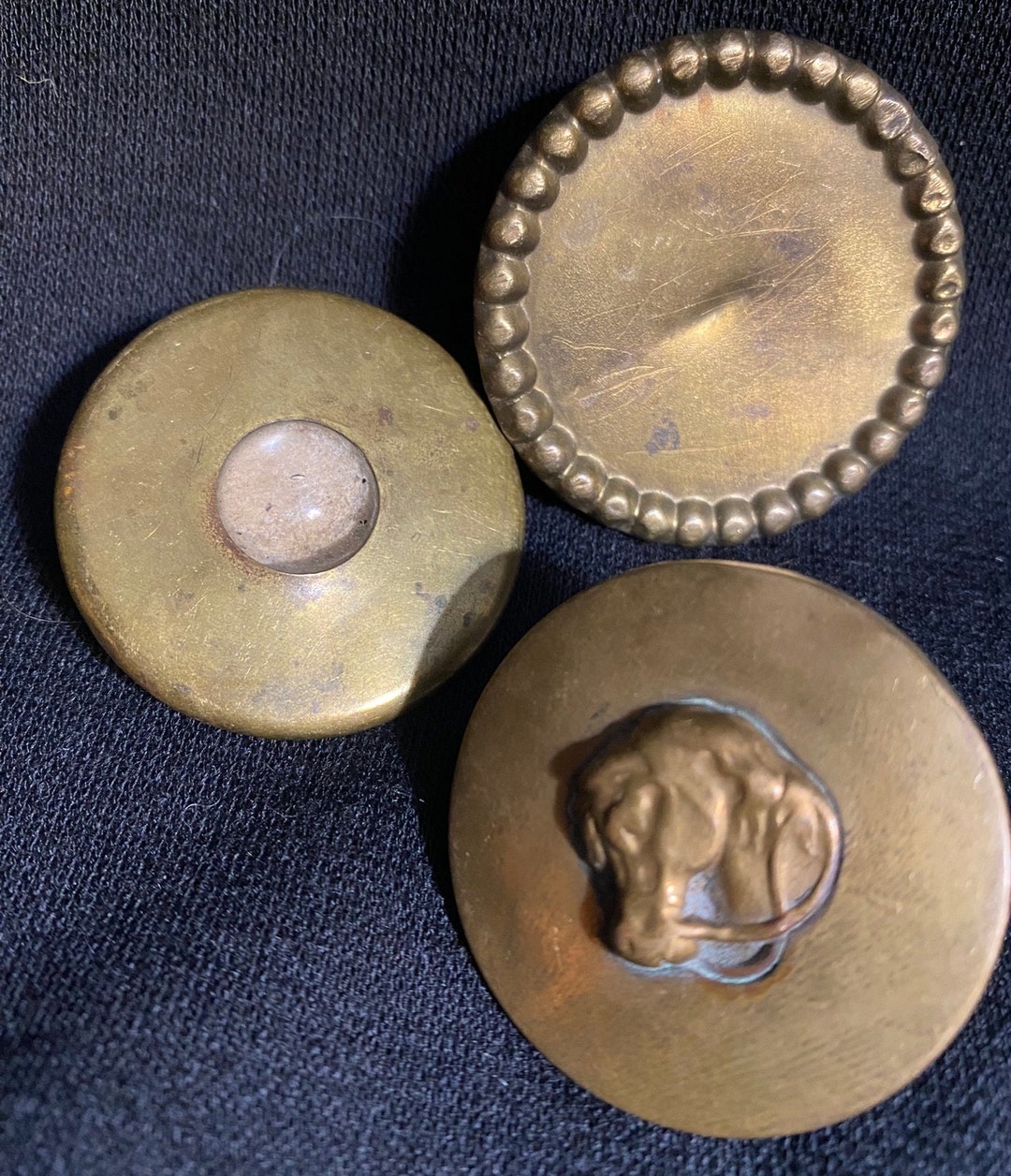 Antique Horse Bridle Rosettes Embossed Brass Horse Head & Etsy