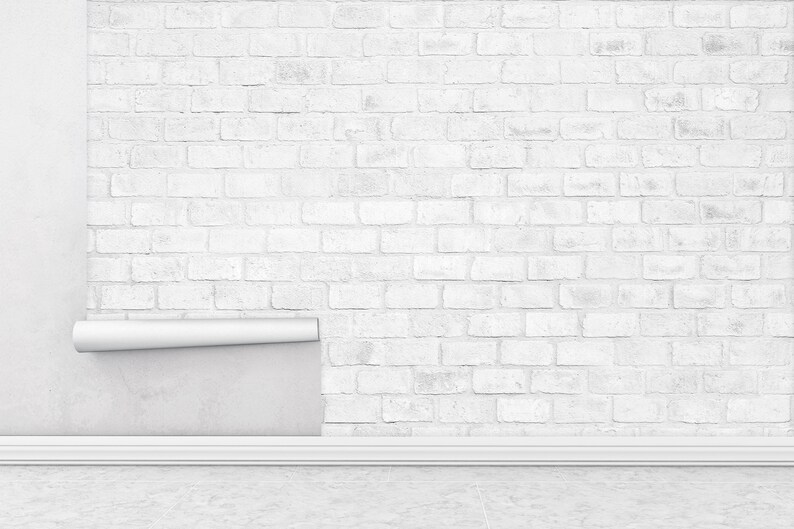 White Brick Wallpaper Modern Wallpaper Minimalistic Etsy