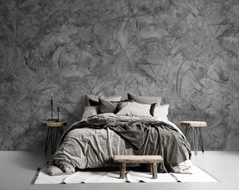 Light Gray Concrete Texture Wallpaper, Removable Peel and Stick