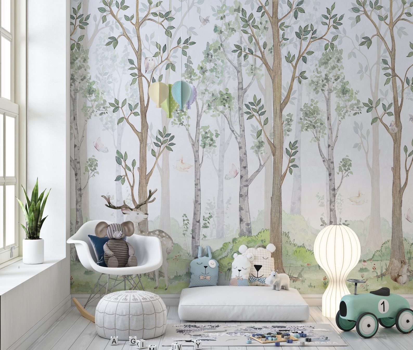 Watercolor Forest Animals Wallpaper Self Adhesive Wallpaper - Etsy