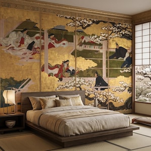Antique Painted Japanese Screens - Etsy