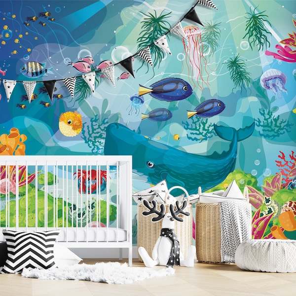 Underwater Wall Scenes Peel and Stick Etsy