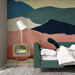 Abstrakte Tapete, Kunst Tapete, Minimalistische Tapete, Moderne Tapete, Schälen und aufkleben selbstklebendes Wandbild, Abnehmbare Tapete