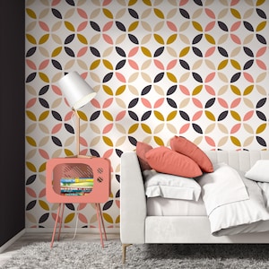 Scandinavian Wallpaper, Geometric Abstract Wallpaper, Modern Minimal Wall Mural, Removable Wallpaper, Self Adhesive Wallpaper