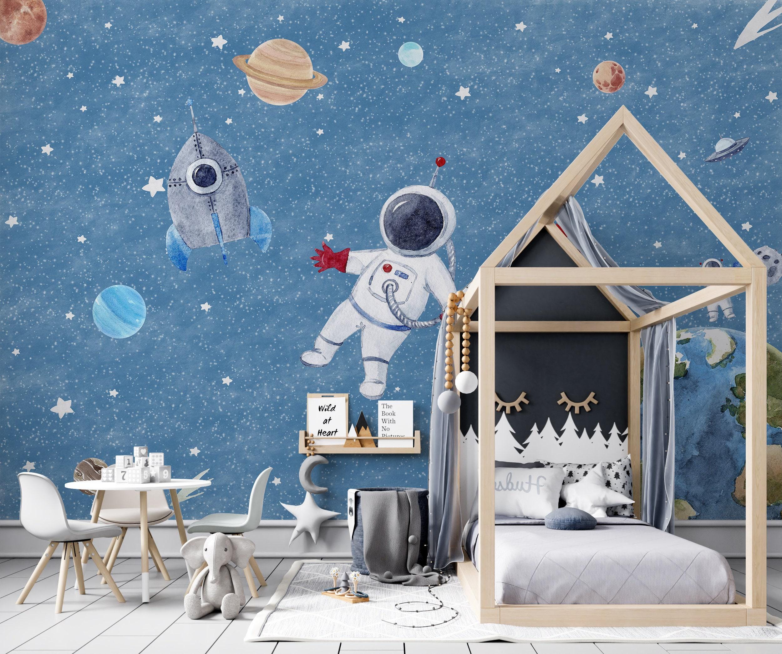 Astronaut Galaxy Wallpaper Mural | Kids Room Decor (peel and Stick or ...