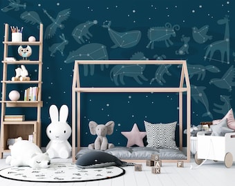 Sterrenbeelden kinderbehang, Peel and Stick, Space Stars