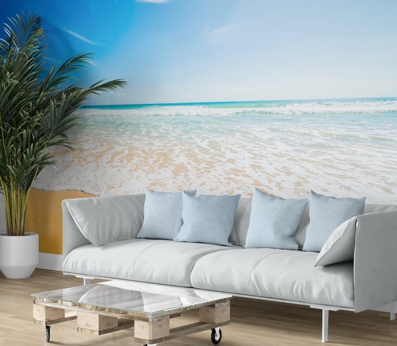 Sea Landscape Wallpaper, Beach Wallpaper, Seashore Wallpaper, Water and Sand  Wall Decal, Removable Wall Mural, Peel and Stick Self Adhesive -  Canada