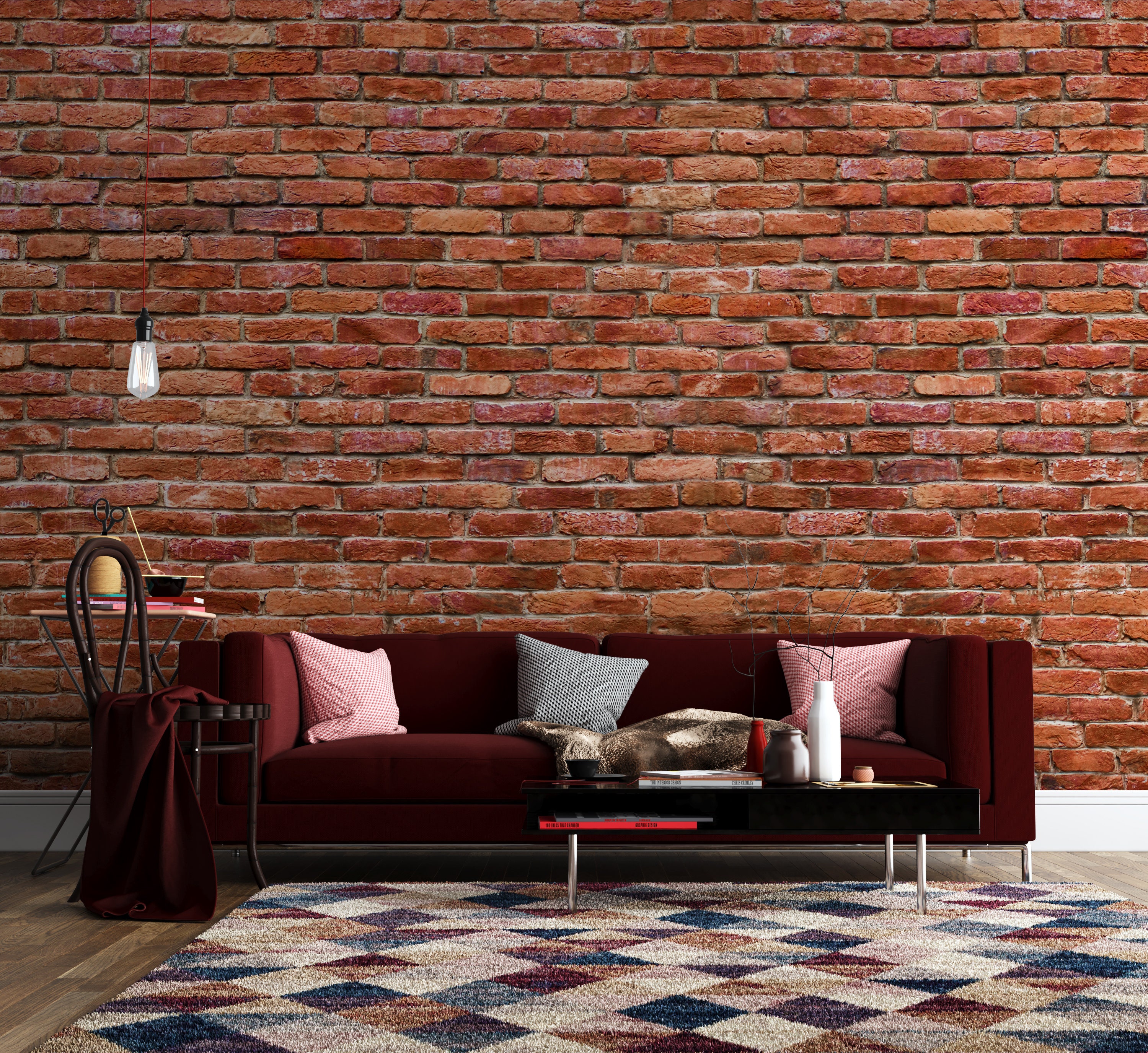 Red Brick Wallpaper - Etsy