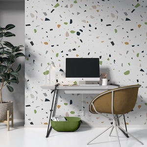Colorful Terrazzo Wallpaper, Modern Terrazzo Wall Decor, Minimalist Wall Decoration Removable Wallpaper, Peel and stick Self adhesive