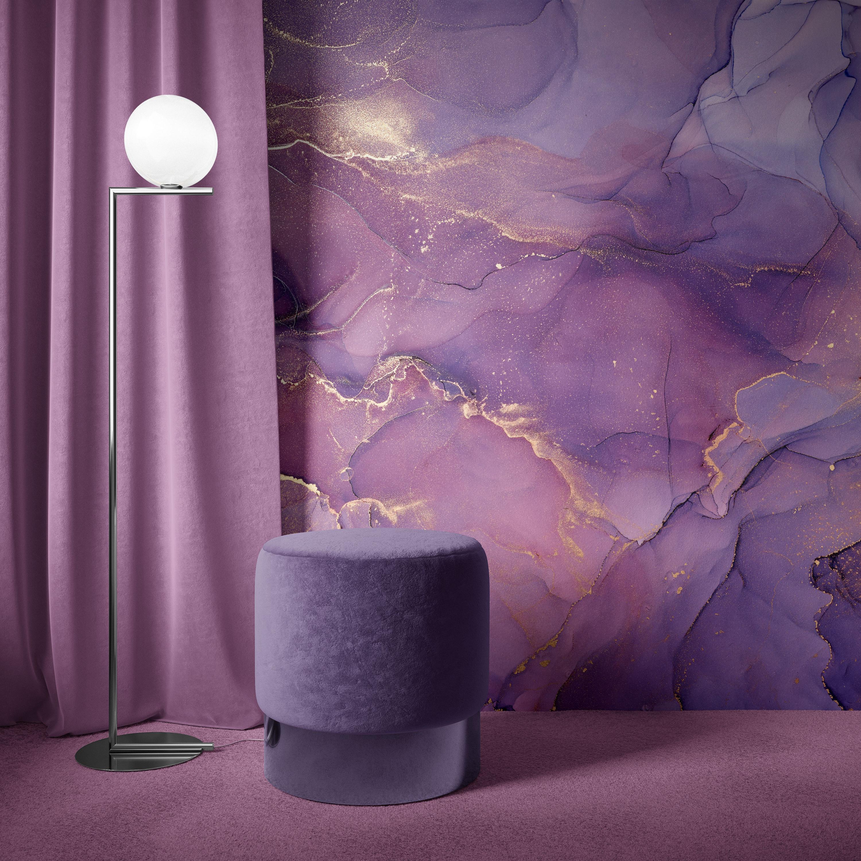Purple Gold Marble Wallpaper | Luxury Amethyst Geode Mural (peel and ...