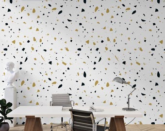 Papel pintado de terrazo colorido, decoración de pared moderna, autoadhesivo