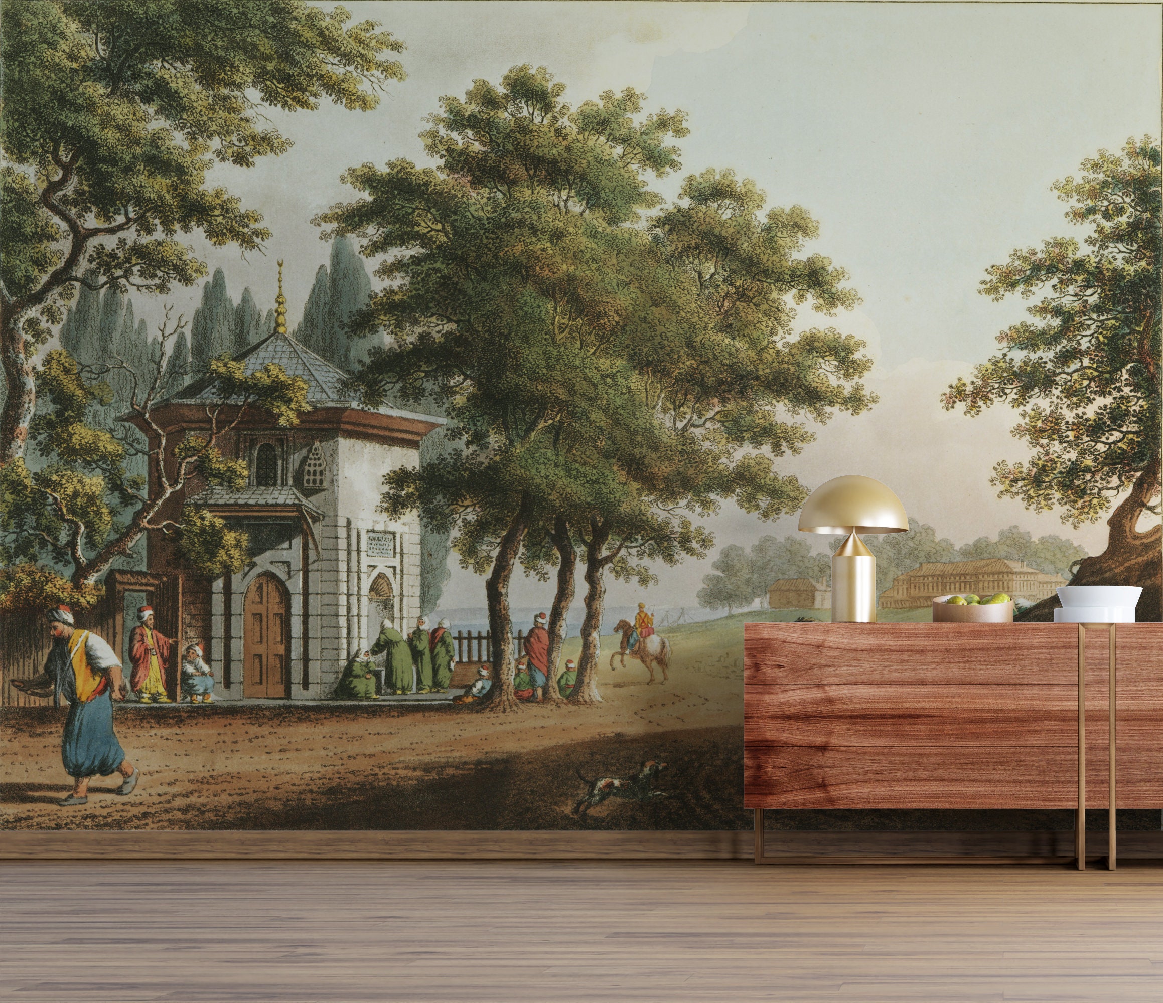 Village Painting Wallpaper