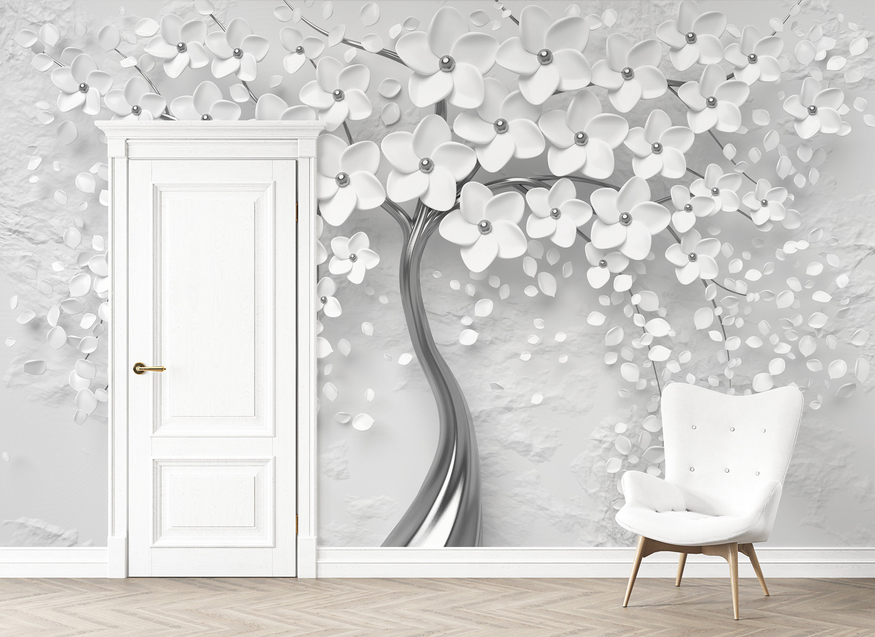 3D Look Tree Wallpaper Black White Tree Wallpaper 3D Floral - Etsy 3D Look Tree Wallpaper Black White Tree Wallpaper 3D Floral - Etsy