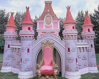 Huge Princess Castle Decoration • Exclusive Oversize 3D Fasade Prop for Girl Birthday Party • Fairy Tale Cartoon Magical Event Decor